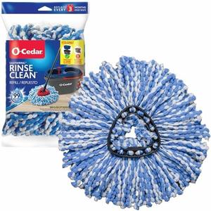 O-Cedar EasyWring RinseClean Spin Mop Microfiber Refill, 3-Pack, Blue