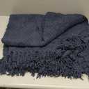 BATTILO HOME Navy Blue Throw Blanket for Couch, Knitted Blue Blanket Throw 50'' x 60'', Super Soft Warm Navy Throws for Chair Sofa Home Decor