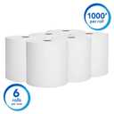 Scott Professional Essential Universal High-Capacity Hard Roll Paper Towels, Bulk (01005), Hardwound 1.5" Core, Absorbency Pockets, White (6 Rolls at 1,000' Each, 6,000'/Case)