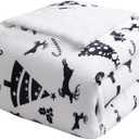 LBRO2M Sherpa Fleece Bed Blanket Twin Size,Christmas Super Soft Fuzzy Plush Warm Cozy Fluffy Microfiber Couch Throw Velvet Double Reversible Luxurious Blankets (Twin(65x90 Inches), White Deer)