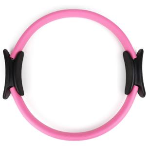 Phoenix Fitness Pilates Ring,Double Handle Exercise Circle Fitness Magic Circle Resistance Ring Dual Grip for Yoga Core Training,15 Inch (Pink)