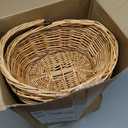 Barydat Small Wicker Basket with Handle Flower Girl Baskets Oval Willow Woven Braided Gift Basket for Weddings Picnic Baby Shower Home Garden Decor(6 Pcs, Khaki,9" x 7" x 4")