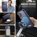 Wallet Case for iPhone 17 Compatible with Magsafe, 2-in-1 PU Leather Flip RFID Blocking Card Holder Stand Shockproof Magnetic Detachable Cover for iPhone 17 Case 6.3", Deep Blue