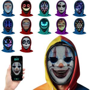 DIY LED Mask with Gesture Sensing - App-Programmable - Perfect for Kids and Teenager for Halloween and Christmas Costume Play Parties