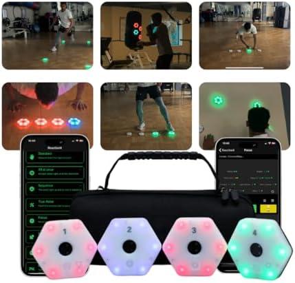 Sports Reaction Agility Lights Training Kit Improves Reaction Time & Agility for Athletes, Physical Therapists & Fitness Trainers Sports.