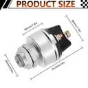 4 Position Universal Key Ignition Switch, Ignition Switch with Key Fit Car, Forklift, Trailer, Truck, Tractor and More, Starter Switch 12V Acc/Off/IGN/Start