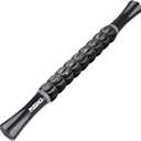 2 x Muscle Roller Massage Roller Stick- Deep Tissue Fascia Blaster for Myofascial Pain Relief, Lymphatic Drainage & Body Sculpting, Handheld Physical Therapy & Recovery Tool (Gray black-18 inch)