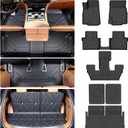 Floor Mats for 2021-2025 2026 Jeep Grand Cherokee L (only 6 Seats, Without the Second-Row Center armrest), TPE All-Weather Protection Durable Trunk Cargo mat for Jeep Grand Cherokee L Accessories