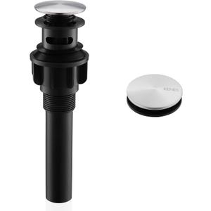 KENES Bathroom Sink Drain Stopper Pop up Sink Drain with Overflow, Brushed Nickel Lavatory Bathroom Vanity Sink Drain Assembly, Built-in Anti-Clogging Strainer