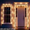 200 LED Warm White Christmas Lights, UL Certified and Commercial Grade 66ft Green Wire String Lights, for Indoor and Outdoor Party, Wedding, Garden, Patio.