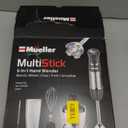 Mueller Multistick 5-in-1 Immersion Blender Handheld, 12 Speed Hand Mixer - Turbo Boost, Heaviest Duty Copper Motor, Titanium Blades Hand Blender, Milk Frother Wand, Whisk, Beaker, Chopper, Grey (Gray)
