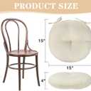 Beige Bistro Chair Cushions Set of 2, 15" Round Seat Chair Pads with Ties for Dining Room Patio