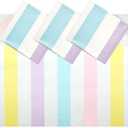 BLUE PANDA 3-Pack Pastel Striped Party Tablecloths - 54 x 108 Inch Rectangular - Disposable Plastic Table Covers for Ice Cream Party Decorations & Kids Birthday Photo Backdrop