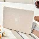 Compatible with MacBook Air 13 inch Case,2018-2020Release(A2337 M1 A2179 A1932) with Touch ID & 2 Pack Keyboard Protectors,Faux Skin Plush Design Laptop Hard ShellBeige Plush
