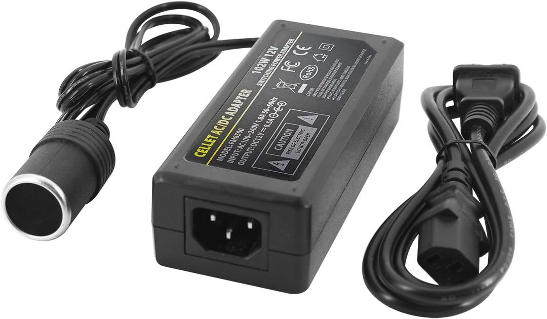 Cellet AC to DC Car Power Converter Adapter, 110V/120V AC Wall Outlet to 12V DC Cigarette Lighter Socket, 8.5A 102W Power Supply Adapter for Car Accessories, GPS, Phones, Dash Cams, Mini Vacuums
