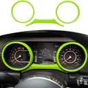 RT-TCZ for Jeep JL Dashboard Instrument Panel Gauges Trim Ring Cover for Jeep Wrangler JL JLU Gladiator JT 2018-2023 Green Interior Accessories 3pcs
