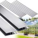 Duraaamo 10 Pcs 4 ft Aluminum H Connector Greenhouse Panels Fits 6 mm Polycarbonate Greenhouse Connector Silver H Channel Roofing Accessories Join 2 Pieces of Panels Together Prevent Dust, Rain
