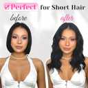 KooKaStyle 6PCS 14 Inch Short Hair Extensions Wavy Curly Clip in Extensions for Women - Chocolate Brown Synthetic Hairpieces for Daily Chic Look