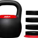 Rep Fitness Adjustable Kettlebell | Weight Set for Home Gym | Strength Training Equipment for Men & Women | Compact Steel Bell with Ergonomic Handle | Red | 40 Lb