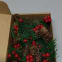 Heyigrow 20 Pcs Christmas Pine Picks, Artificial Needles Branches Red Berries Pine Cones Decoration for Wreath Tree Gift