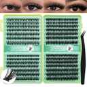 Self Adhesive 560pcs Big Volume Lash Book Natural Soft Lashes Clusters Kit, Individual Eyelashes with Mixed Length 10-16mm,No Glue Needed DIY Eyelashes Extension at Home Including Tweezers