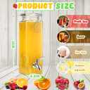 FillTouch 2 Pack 80 oz Glass Beverage Dispenser Tall Glass Drink Dispenser with Lid and Stainless Steel Spigot Beverage Storage for Parties Fridge Clear Rectangular Jar for Lemonade Water