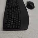 Wireless Keyboard and Mouse Combo, 2.4G Full Size Wave Keys Ergonomic Keyboard with Wrist Rest and 3-Level DPI Adjustable Wireless Ergonomic Mouse for Windows, Mac OS Desktop/Laptop/PC(Black)