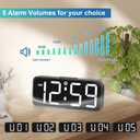 Peakeep Small Digital Alarm Clock Plug in for Bedrooms Bedside, Tiny Electric Clock Large Big Numbers Display Battery Backup for Desk Table, 6 Dimmers, 5 Adjustable Alarm Volume (White)