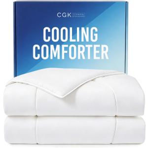 Cooling Comforter King/Cal King Size - Cooling Blanket for Hot Sleepers and Night Sweats - Summer Comforter for King/Cal King Size Beds - Soft, Breathable Cold Blanket for Sleeping - 104x90 (White)