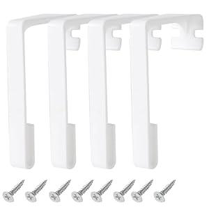 2 x TonGass 4-Pack RV Curtain Holders with Screws (White)  Camper & Motorhome Curtain Clips for Window Drapes, Heavy-Duty Plastic Retainers for RV, Boat, and Trailer Curtains