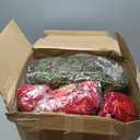 18 Pcs Small Christmas Norfolk Wreaths 15 Inch Christmas Kitchen Cabinet Mini Wreath Real Touch with Bow Ribbon Cedar Red Berry for Xmas Front Door Window Chair Fireplace Table Pillar Farmhouse Decor