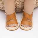 Meckior Baby Toddler Infant Girls PU Leather Soft Open Toe Summer Sandals Flower Princess Flat Shoes