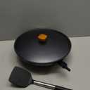 Carbon Steel Wok Pan - 13" Woks & Stir-Fry Pans Nonstick with Spatula: Flat Bottom Wok for Electric, Induction and Gas Stoves