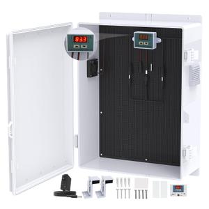Outdoor Electrical Box, Waterproof Electrical Junction Box IP65 ABS Plastic Enclosure with Fan & Thermostat, Mounting Plate and Hinged Lid (18.1" Hx 12.5" L x 6.3" W)