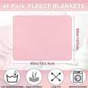 Newwiee 48 Pcs Fleece Throw Blankets Bulk 50'' x 60'' Oeko-tex Standard 100 Certified Spring Outdoor Wedding Guest Blankets Lightweight for Sleepover Donation Lap Pet Sofa Home (Rose Pink)