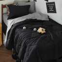 Bedsure Twin XL Comforter Set - 5 Pieces Reversible Black Bedding, Twin XL Size Bed Set for All Seasons, Bed in a Bag with Down Alternative Comforter, Sheets, Pillowcase & Sham