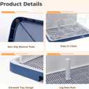 Indoor Dog Potty Tray with High Wall, 19.3 x 24.8 in Mesh Training Toilet for Puppy and Small Dogs, Deep Base Pee Pad Holder with Splash Guard, Non-Slip Bottom, Easy-Clean, House Training Use
