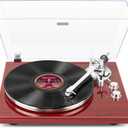 1 by ONE Belt Drive Turntable with Bluetooth Connectivity, Built-in Phono Pre-amp, USB Digital Output Vinyl Stereo Record Player with Magnetic Cartridge, 33 or 45 RPM