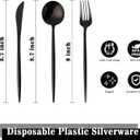 180PCS Black Plastic Silverware,Heavy Duty Disposable Utensils Include 60 Forks,60 Spoons and 60 Knives,Black Cutlery Plastic Silverware Sets for Party, Birthday,Wedding