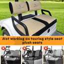 Golf Cart Seat Covers for Yamaha G22 G19 G16 G9 G2 Front Standard Seat Cushion,Cooling Mesh and Vinyl Leather Yamaha Seat Covers with Pockets,No Stapler Needed Replacement Front Seat Cover(Beige)