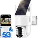 Solar Security Cameras Wireless Outdoor, 5G/2.4GHz WiFi Outdoor Security Camera for Home Security, Solar Powered Security Camera, Human Detection, Color Night Vision 2-Pack