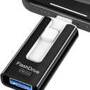 USB Flash Drive 512GB, Photo Stick Memory External Data Storage Thumb Drive Compatible for Phone, Pad, Android, PC and More Devices (Black)