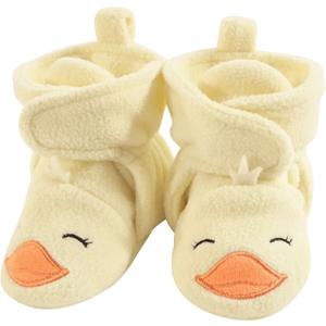 Hudson Baby Unisex-Child Cozy Fleece Booties Winter Accessory Set (12-18 Months Toddler, Yellow Duck)