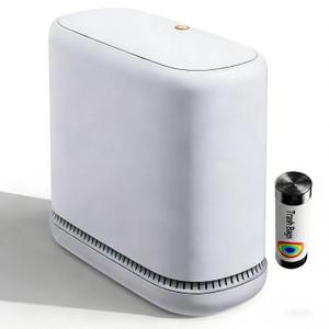 CTIME Small Bathroom Trash Can - Bathroom Garbage Can with Lid and Odor-Lock Seal | Waterproof - OneTouch Press for RV, Kitchen, Office (3 Gal)
