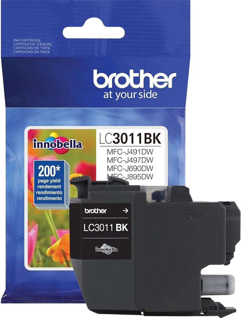 Brother Printer LC3011BK Singe Pack Standard Cartridge Yield Up to 200 Pages LC3011 Ink Black