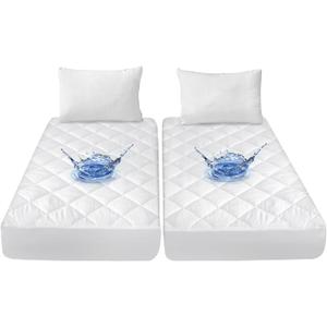 Split California King Mattress Protector Pad for Adjustable Beds, Absorbent Quilted Mattress Pad Topper Cover, Fitted Mattress Protector, Down Alternative Filling Mattress Cover Waterproof