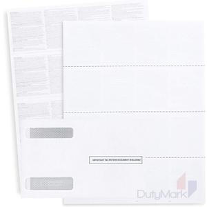 Blank W2 4-Up Horizontal Tax Forms 2025, 25 Employee Set, Designed for QuickBooks Online and Accounting Software, with Back Instructions, 25 Self Seal Envelopes Included, 4 Down Forms