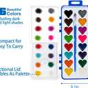 36Pack Heart Watercolor Paint Set with Paintbrush for Kids, Valentines Day Gifts for Kid Prizes Exchange Gifts Valentines Party Favors for Preschool Classroom School