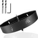 Hole Saw 8-inch Metal Hole Saw Kit Set Bi-Metal Hole Cutter Drill Bit with Sharp Teeth for Drilling Holes in Wood, Plastic, Drywall, PVC Boards (Black)