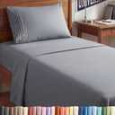 Twin XL Size 3 Piece Sheet Set - Comfy Breathable & Cooling Sheets - Hotel Luxury Bed Sheets for Women & Men - Deep Pockets, Easy-Fit, Soft & Wrinkle Free Sheets - Steel Blue Oeko-Tex Bed Sheet Set